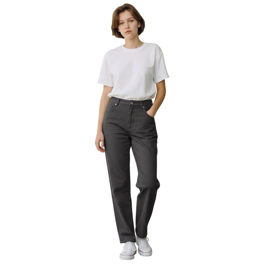 New St John Sport Jeans 6 Brown Straight Leg High Rise Cotton 27W x 32" Inseam